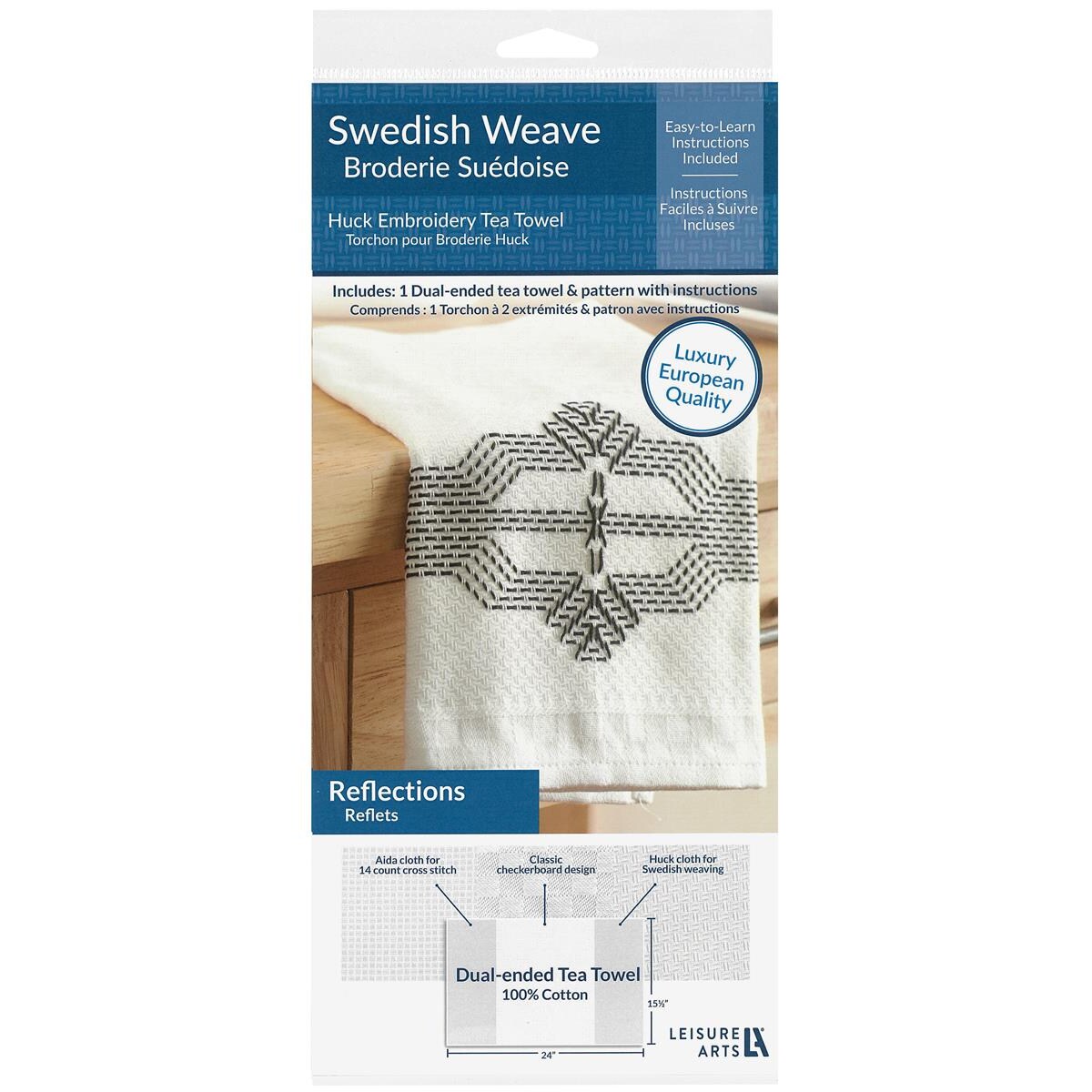 Swedish Weave Towel Kit, Reflections Black, Traditional Swedish Weaving, Huck Weaving, Weaving Patterns, Weave Fabric, Towels