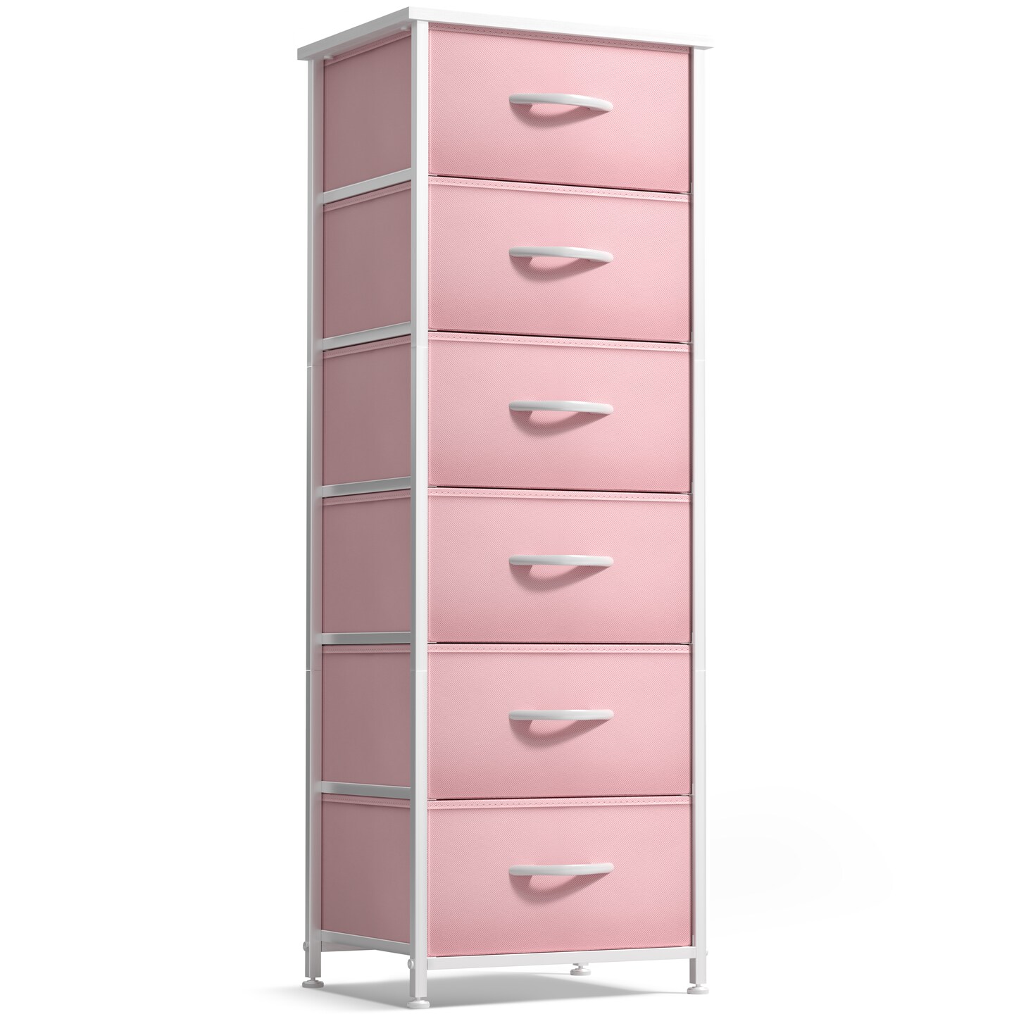 Sorbus 6 Drawers Tall Dresser with Steel Frame, Wood Top & Easy Pull Foldable Fabric Bins