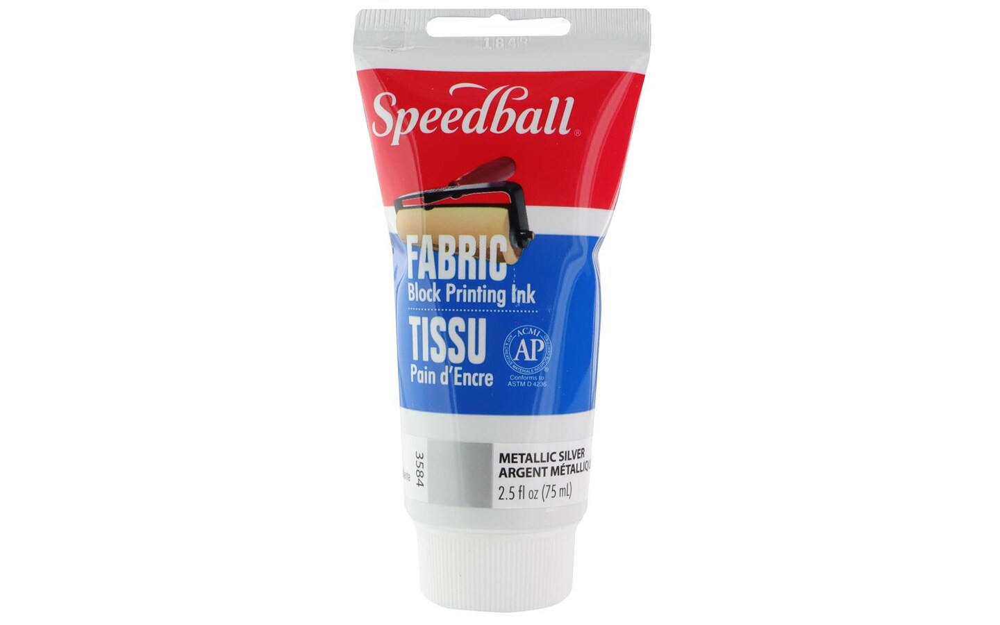 Speedball Fabric Block Printing Ink 2.5oz Met Slvr