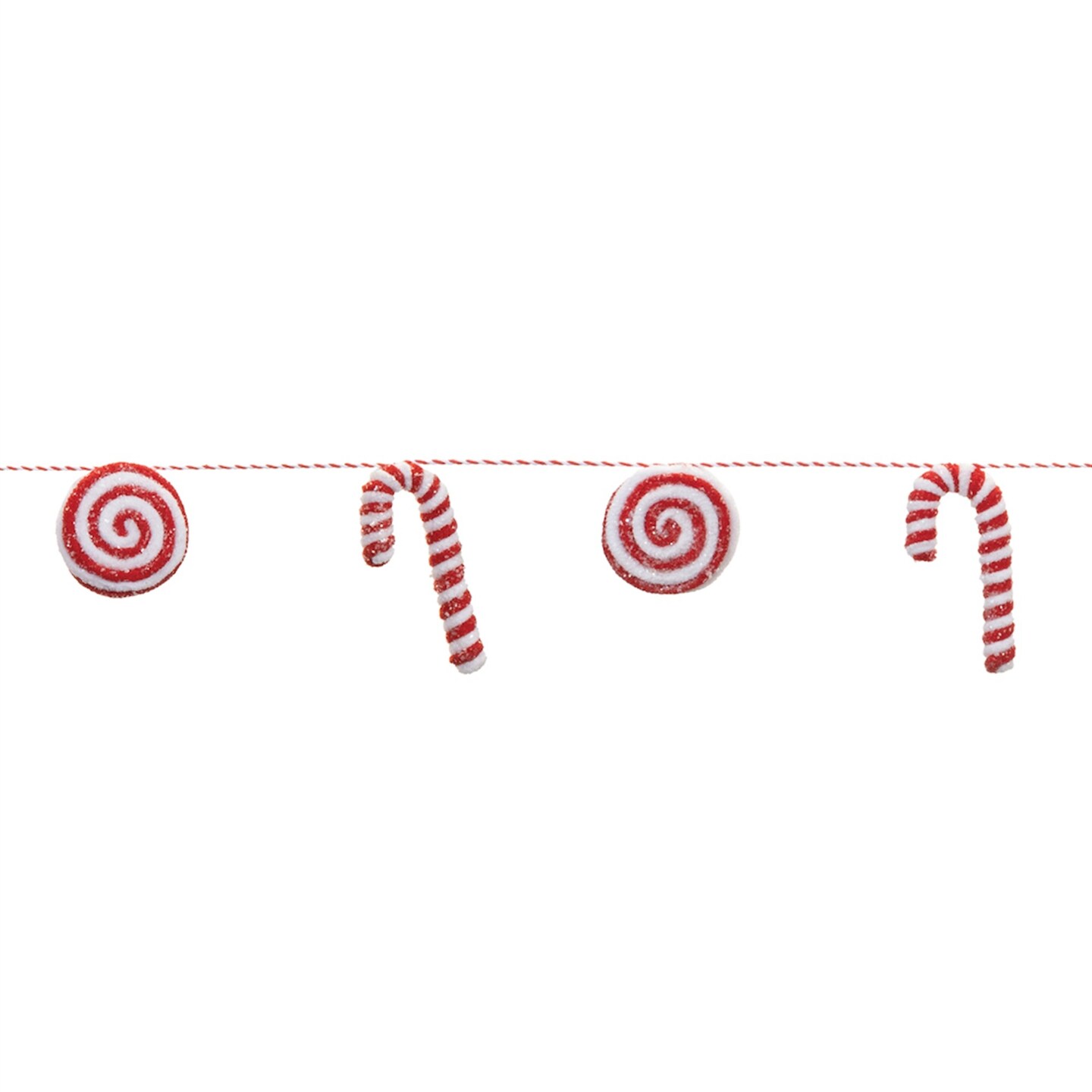 Melrose Spiral Candy and Candy Cane Christmas Garlands - 5' - Set of 2