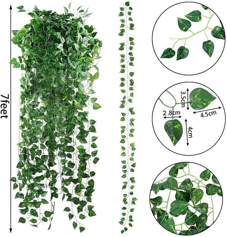 24 Pack 173ft Artificial Ivy Greenery Garland, Fake Vines Hanging Plants Backdrop for Room Bedroom Wall Decor, Green Leaves for Jungle Theme Party Wedding Decoration