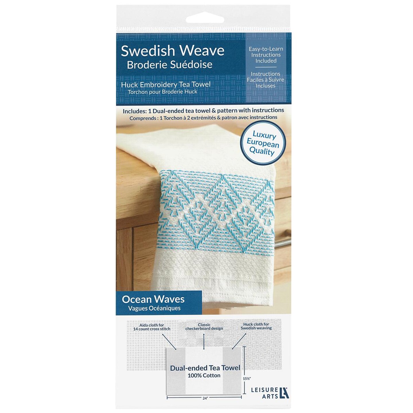 Swedish Weave Towel Kit, Ocean Waves Blue, Traditional Swedish Weaving, Huck Weaving, Weaving Patterns, Weave Fabric, Towels