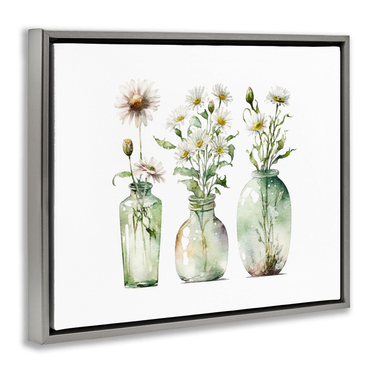 Stupell Industries Delicate Glass Vases Floater Framed Canvas Wall Art Design by Svetlana Aleynikova