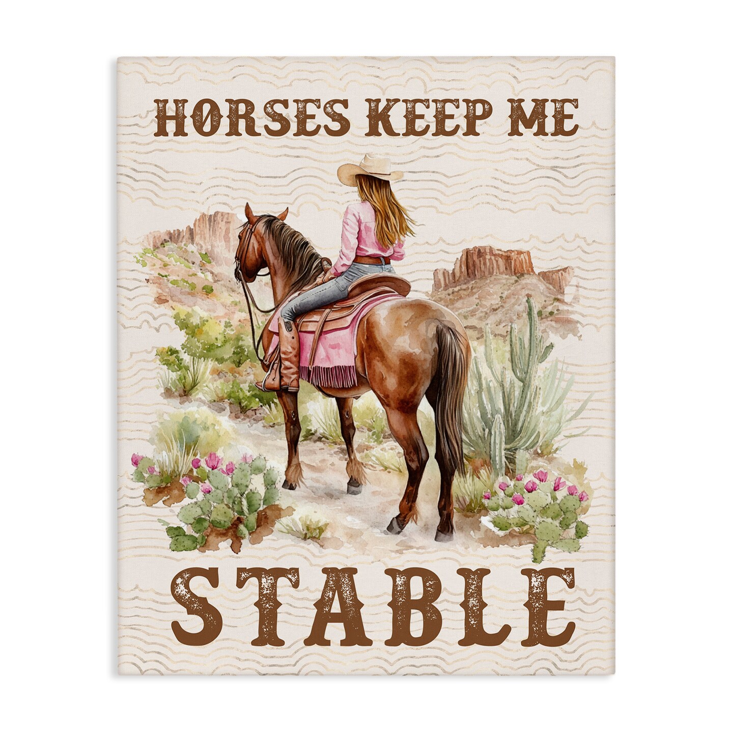Stupell Industries Horses Keep Me Stable Canvas Wall Art Design by Lettered and Lined