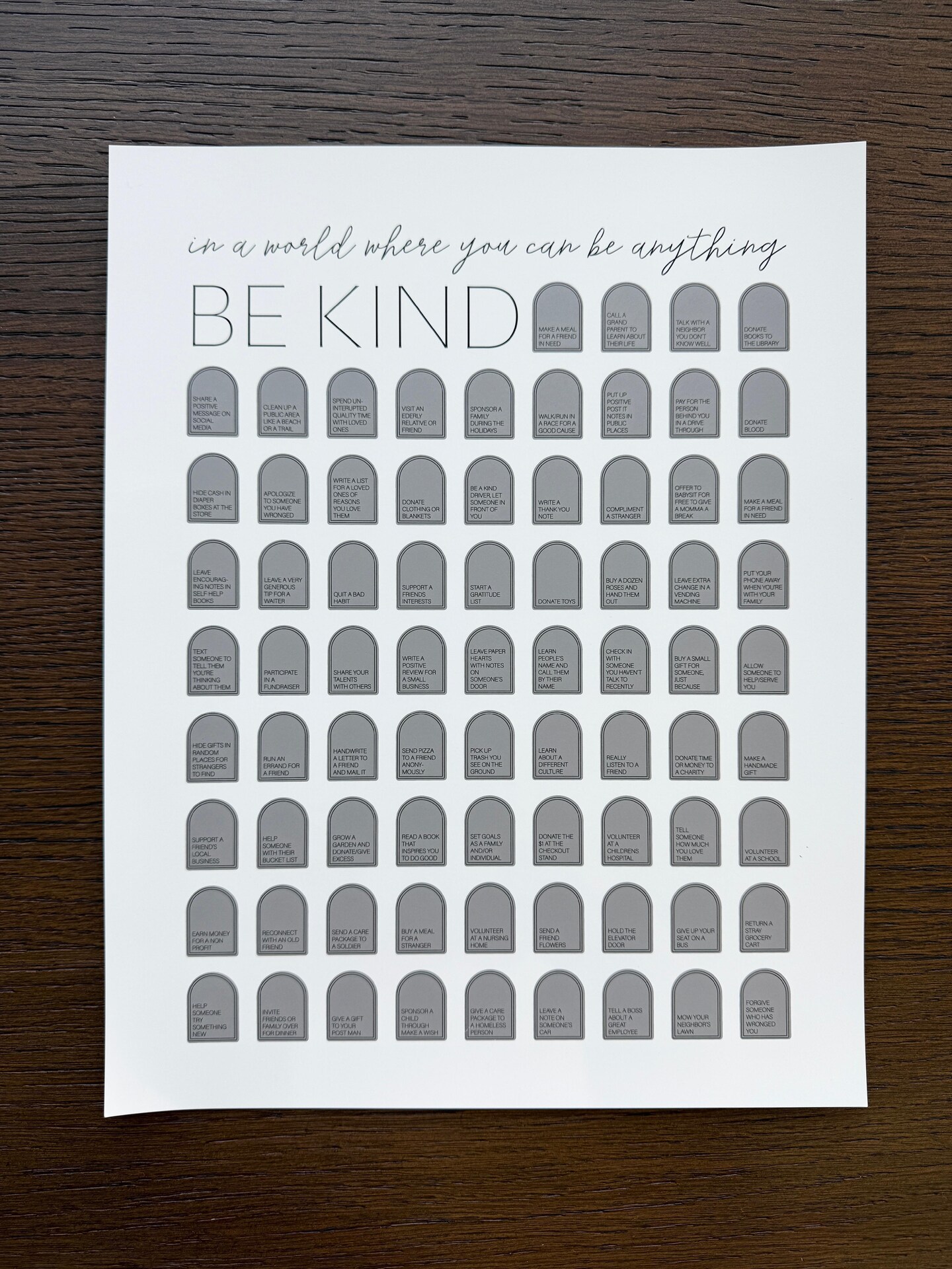 ** NEW!! **  Be Kind Bucket List Scratch Off Poster product 3