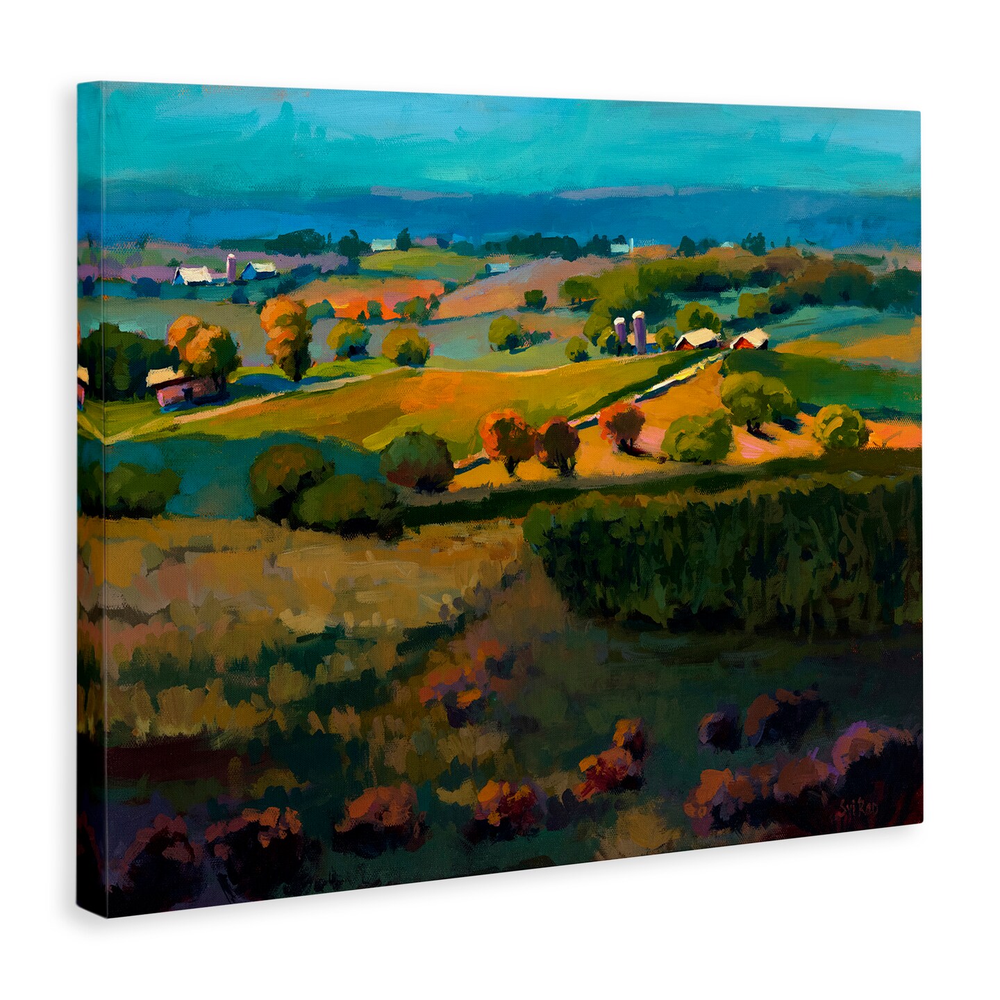 Stupell Industries Countryside Farms Landscape Canvas Wall Art Design by Sri Rao