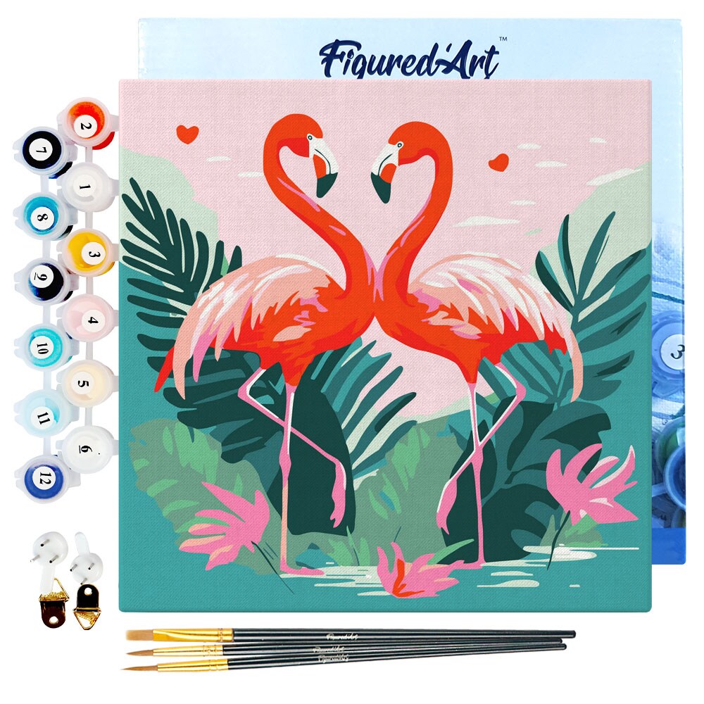 ミニ絵画 Figured'Art Mini Paint by Numbers Kit for Adults with Frame