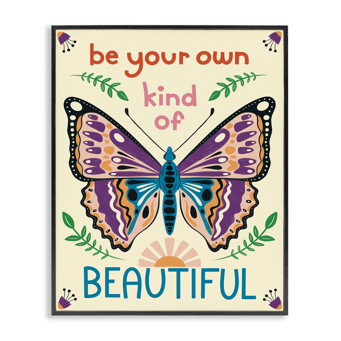 Stupell Industries Your Own Beautiful Butterfly Framed Giclee Wall Art Design by Carrie Cantwell