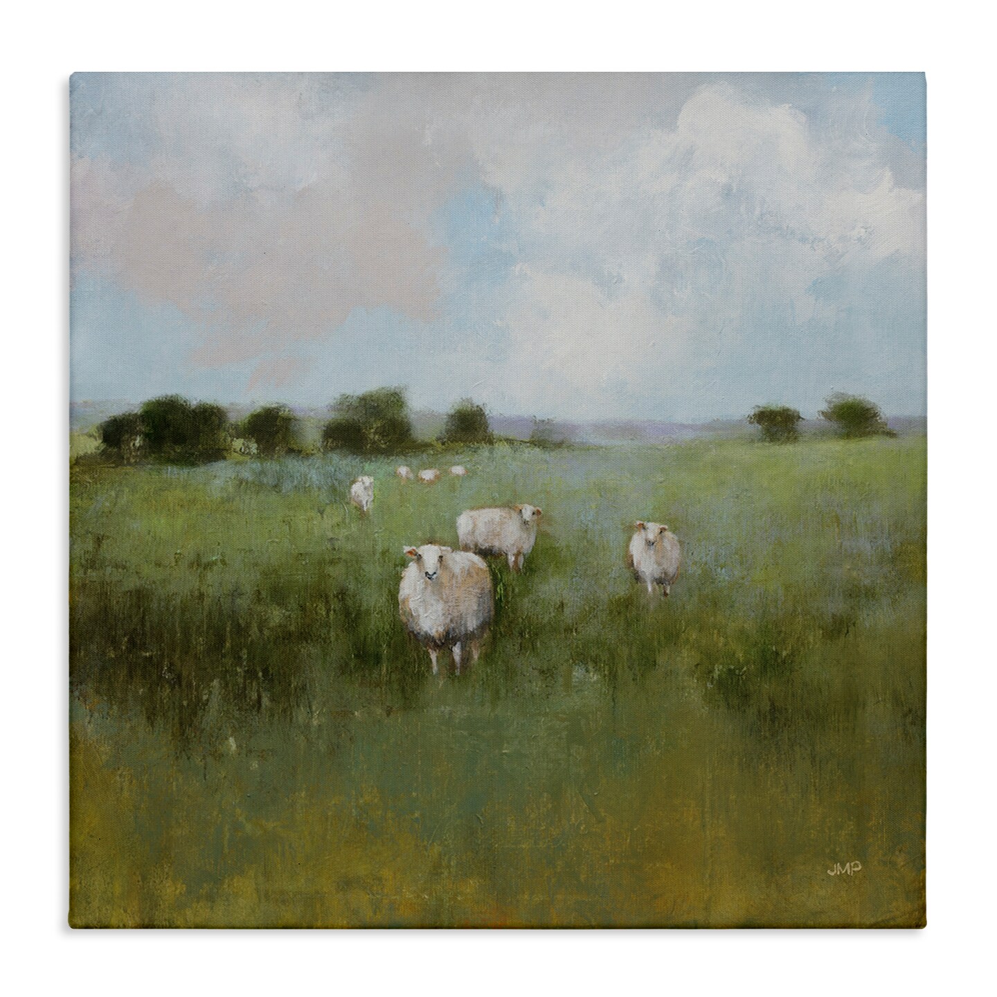 Stupell Industries Quiet Pasture with Sheep Canvas Wall Art Design by Julia Purinton