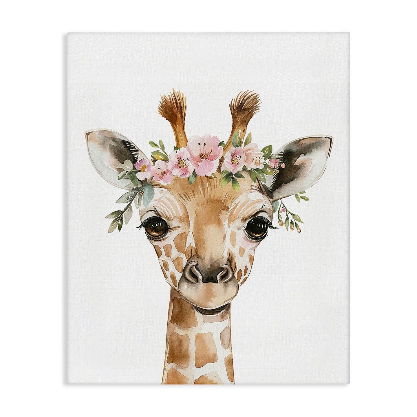 Stupell Industries Nursery Floral Giraffe Canvas Wall Art Design by LSR Design Studio