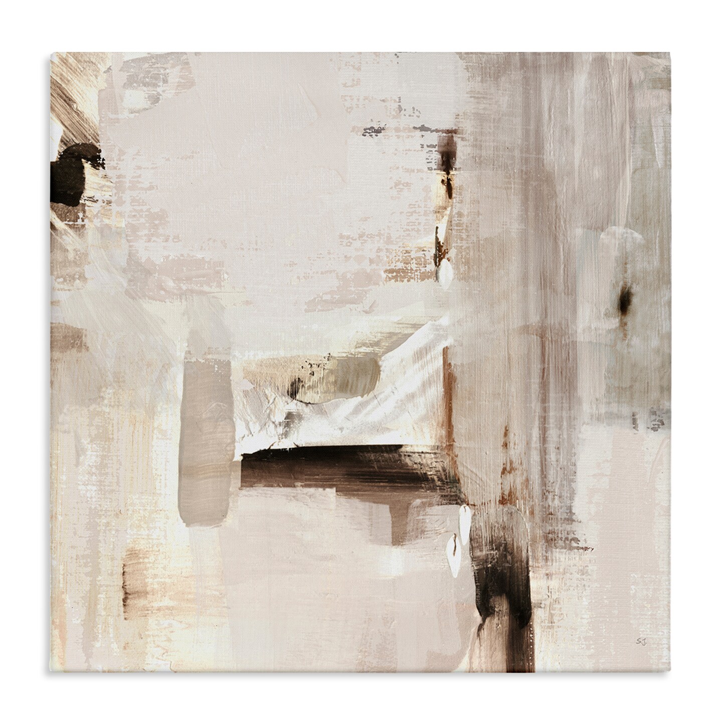 Stupell Industries Neutral Tone Abstraction Canvas Wall Art Design by Susan Jill