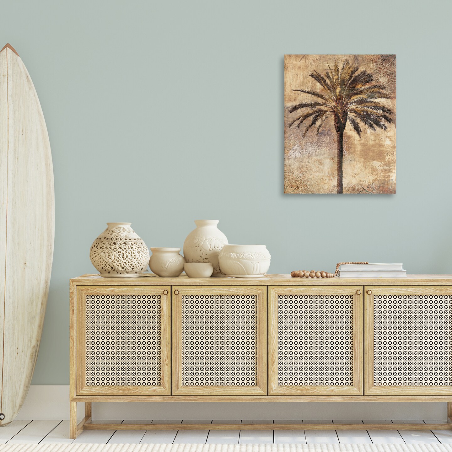 Stupell Industries Distressed Palm Tree Canvas Wall Art Design by Dan Sproul