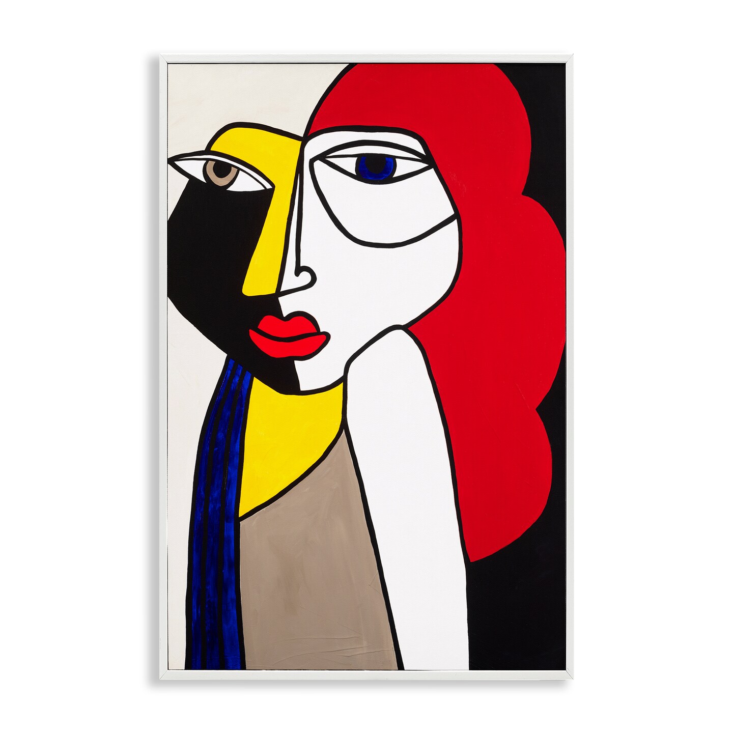 Stupell Industries Cubist Portrait of Woman Framed Giclee Wall Art Design by Ruth Fromstein