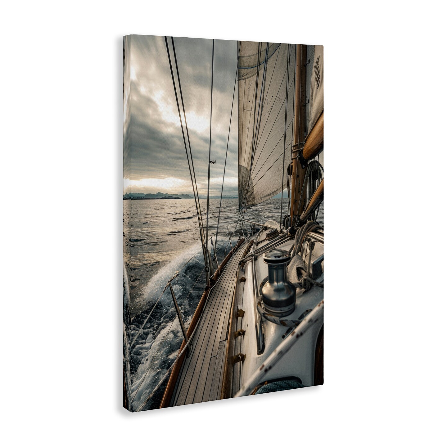 Stupell Industries Sailing Boat Wake Waves Canvas Wall Art Design by LSR Design Studio