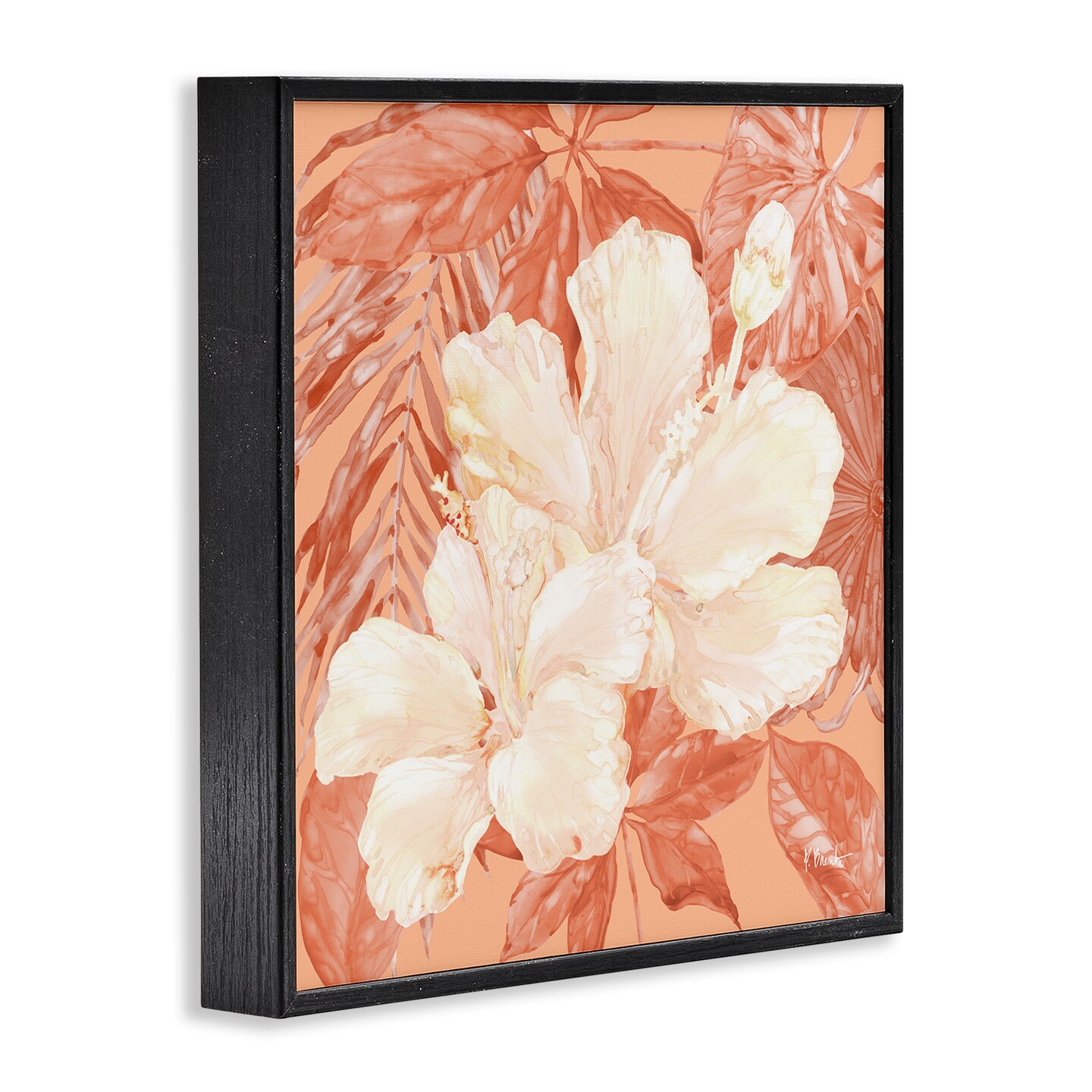 Stupell Industries Hibiscus Flower Bunches Framed Giclee Wall Art Design by Paul Brent