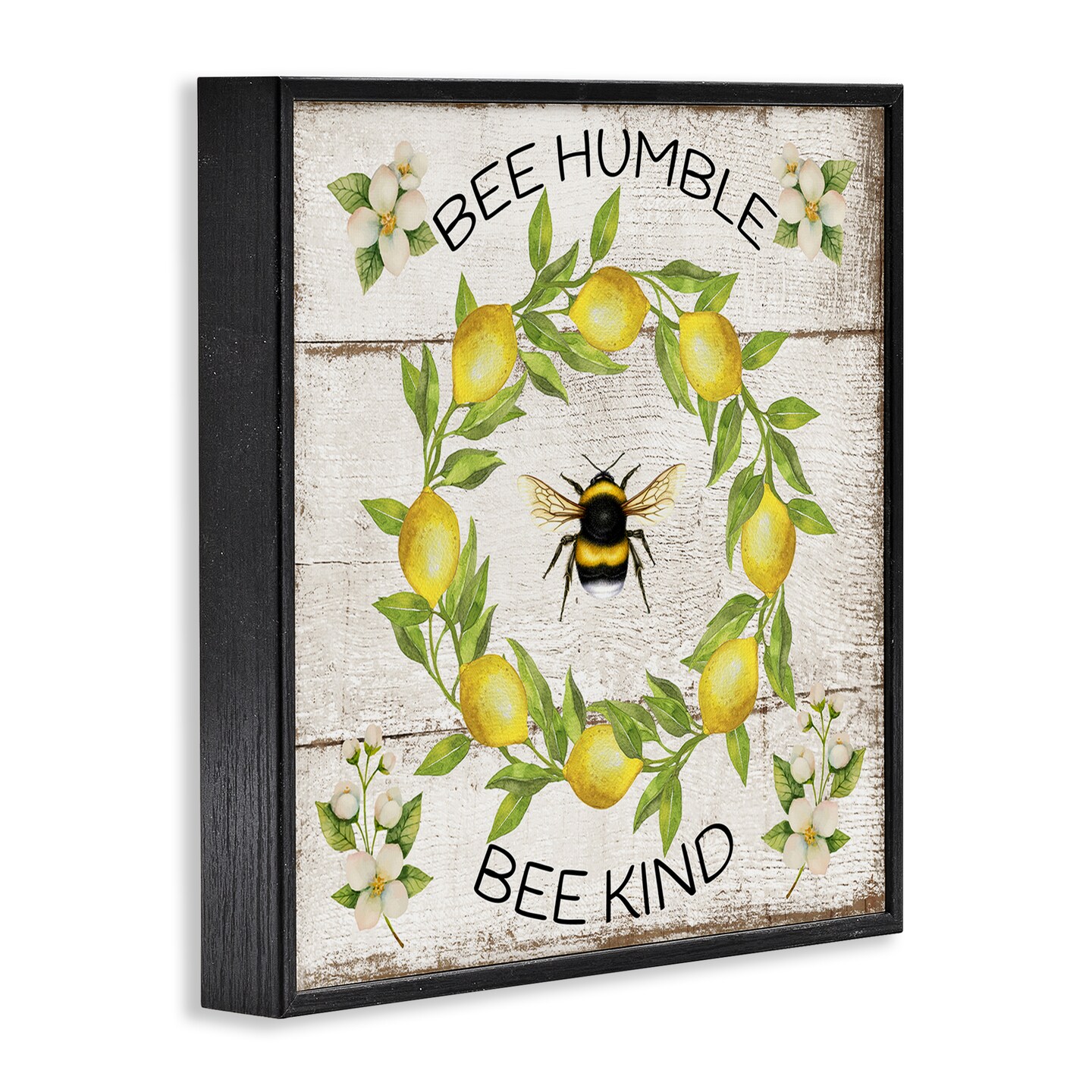 Stupell Industries Bee Humble & Kind Rustic Framed Giclee Wall Art Design by Creatif Belle