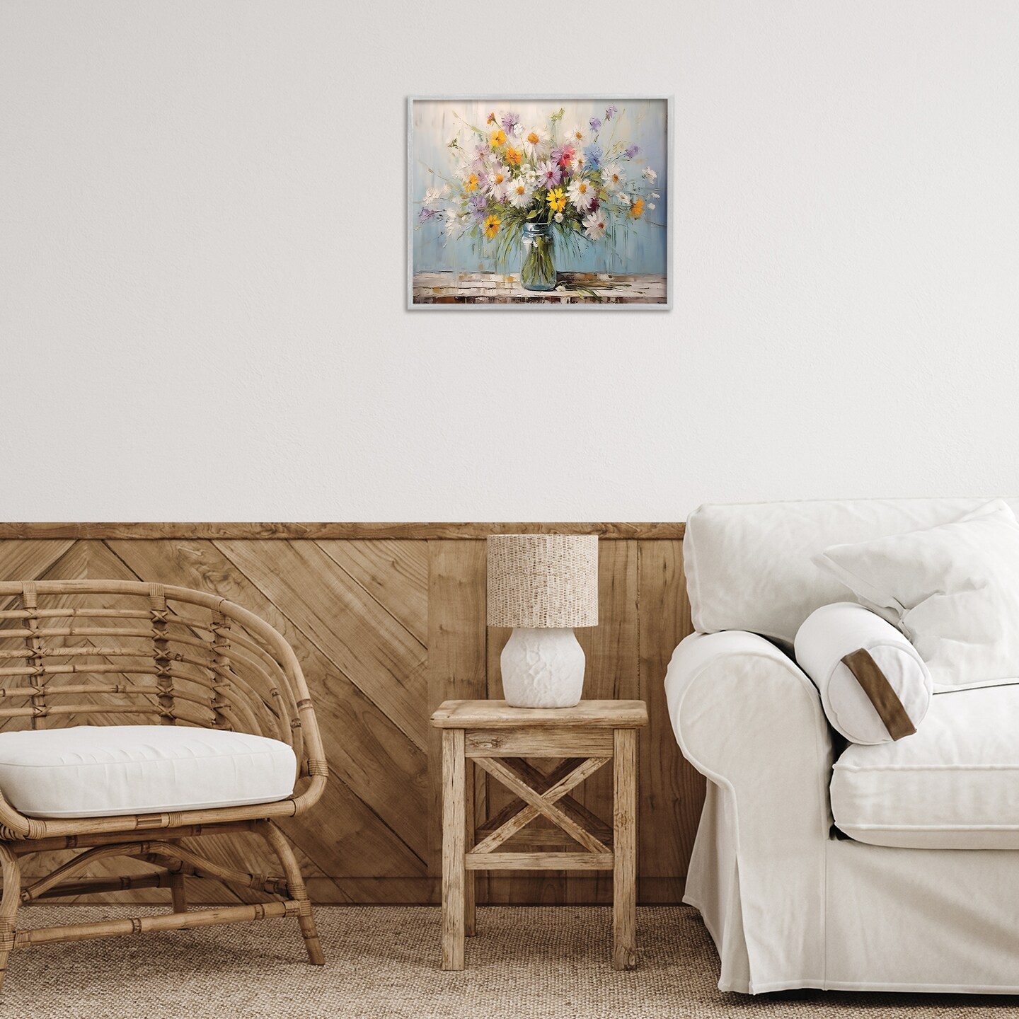 Stupell Industries Wildflower Bouquet in Jar Framed Giclee Wall Art Design by Franklyn Gregory