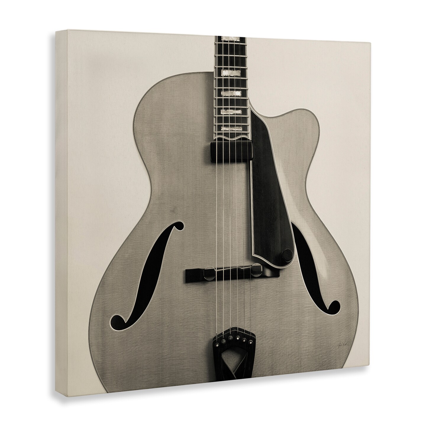 Stupell Industries Simple Chic Guitar Canvas Wall Art Design by Deborah Revell