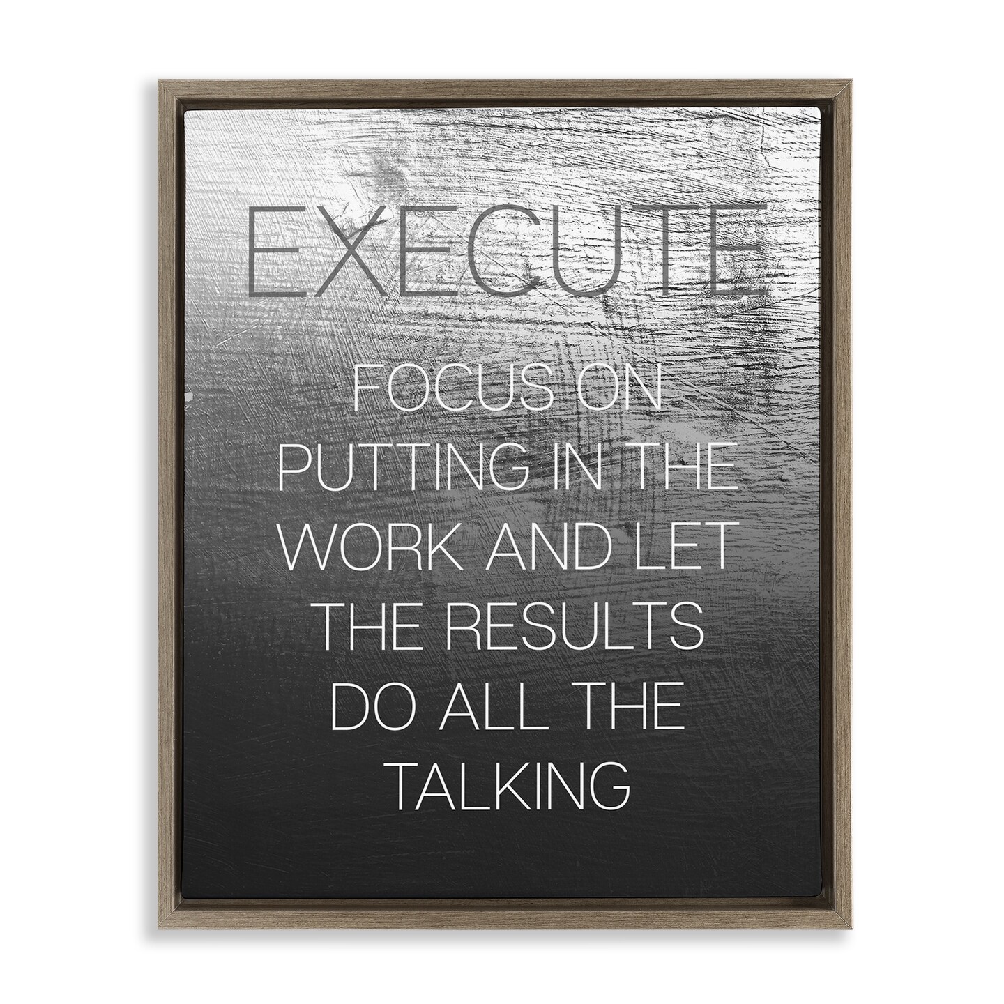 Stupell Industries Execute Motivational Definition Floater Framed Canvas Wall Art Design by Daphne Polselli