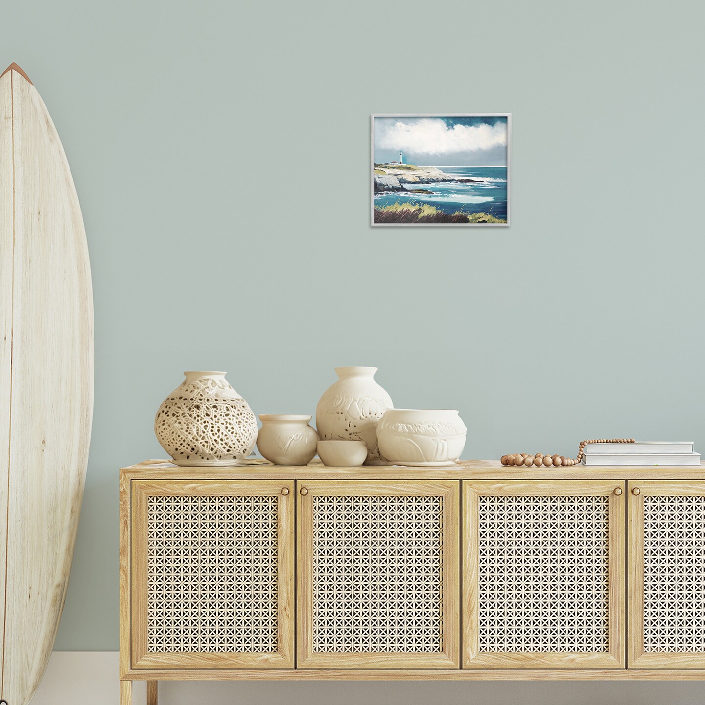 Stupell Industries Windswept Lighthouse Grasses Framed Giclee Wall Art Design by Svetlana Aleynikova