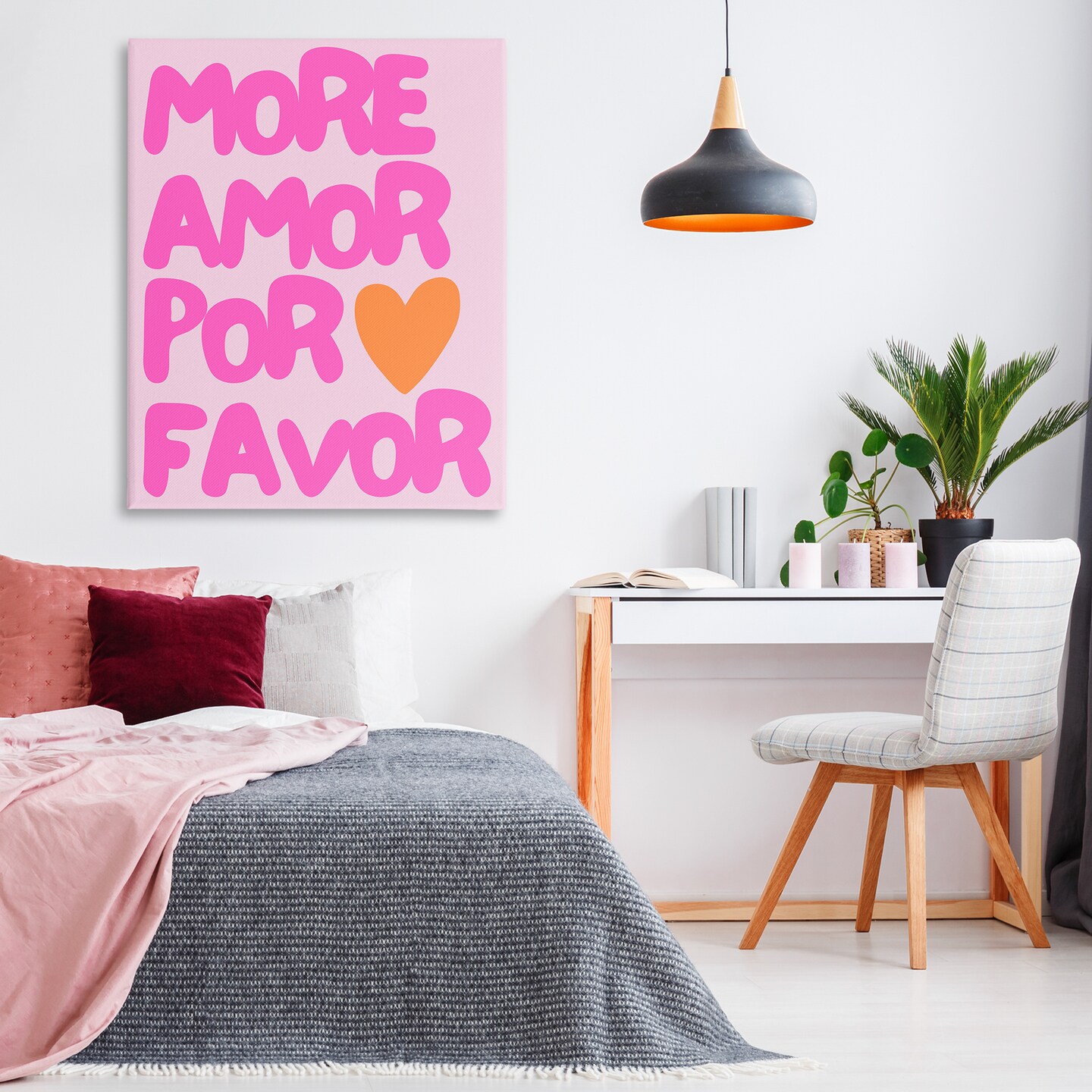 Stupell Industries More Amor with Heart Canvas Wall Art Design by House of Lulu