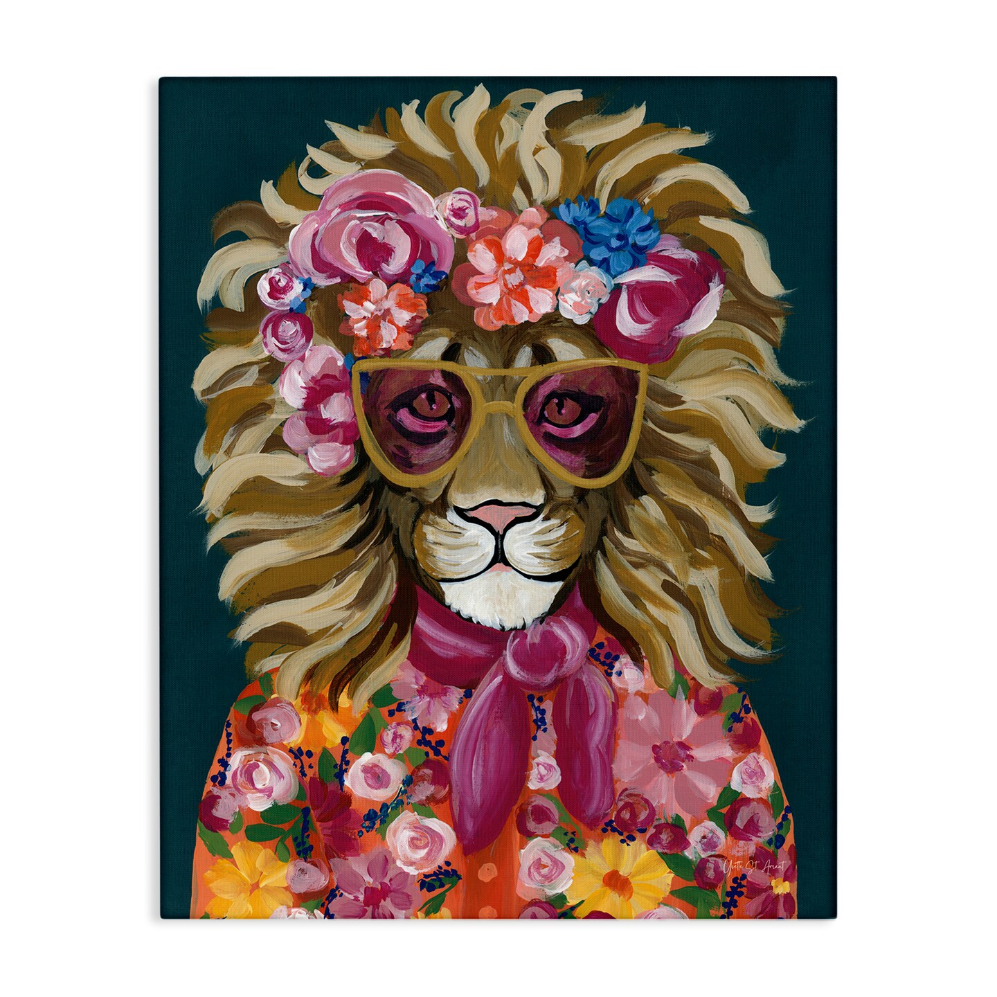Stupell Industries Miami Living Lion Canvas Wall Art Design by Yvette St. Amant