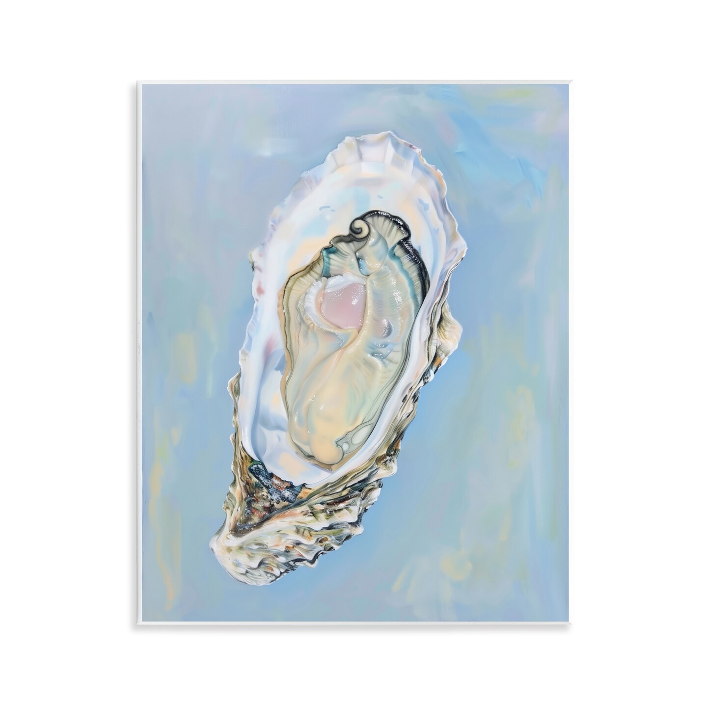 Stupell Industries Detailed Oyster on Blue Wall Plaque Art Design by Arlington Prints