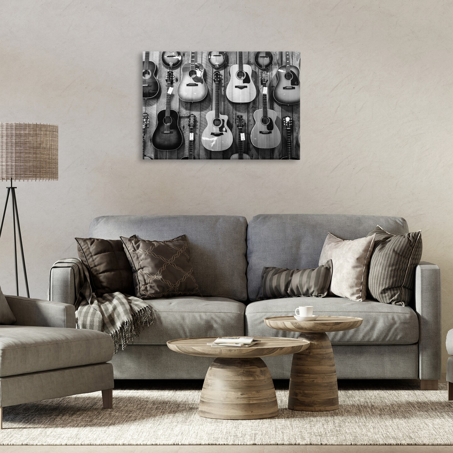 Stupell Industries Acoustic Guitars Hanging Canvas Wall Art Design by Jennifer Rigsby