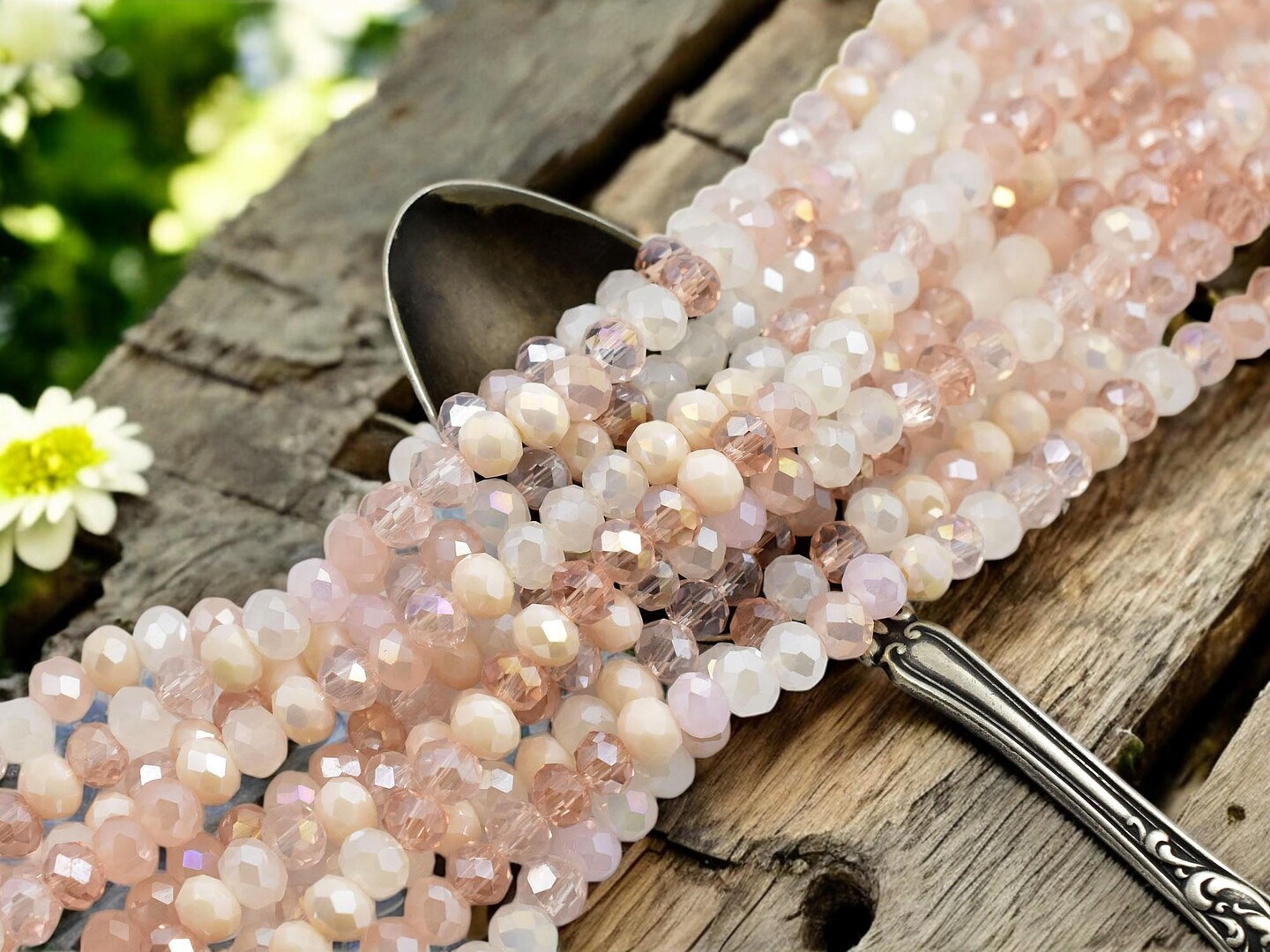 5x6mm Pink Mix Electroplated Glass Faceted Rondelle Beads (16" Strand)