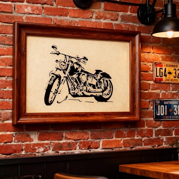 A4 Reusable Motorcycle Stencil for Painting - Vintage Motors Layering Template, DIY Wall Art, Wood Furniture, Scrapbook & Crafts (8.3x11.7inch)