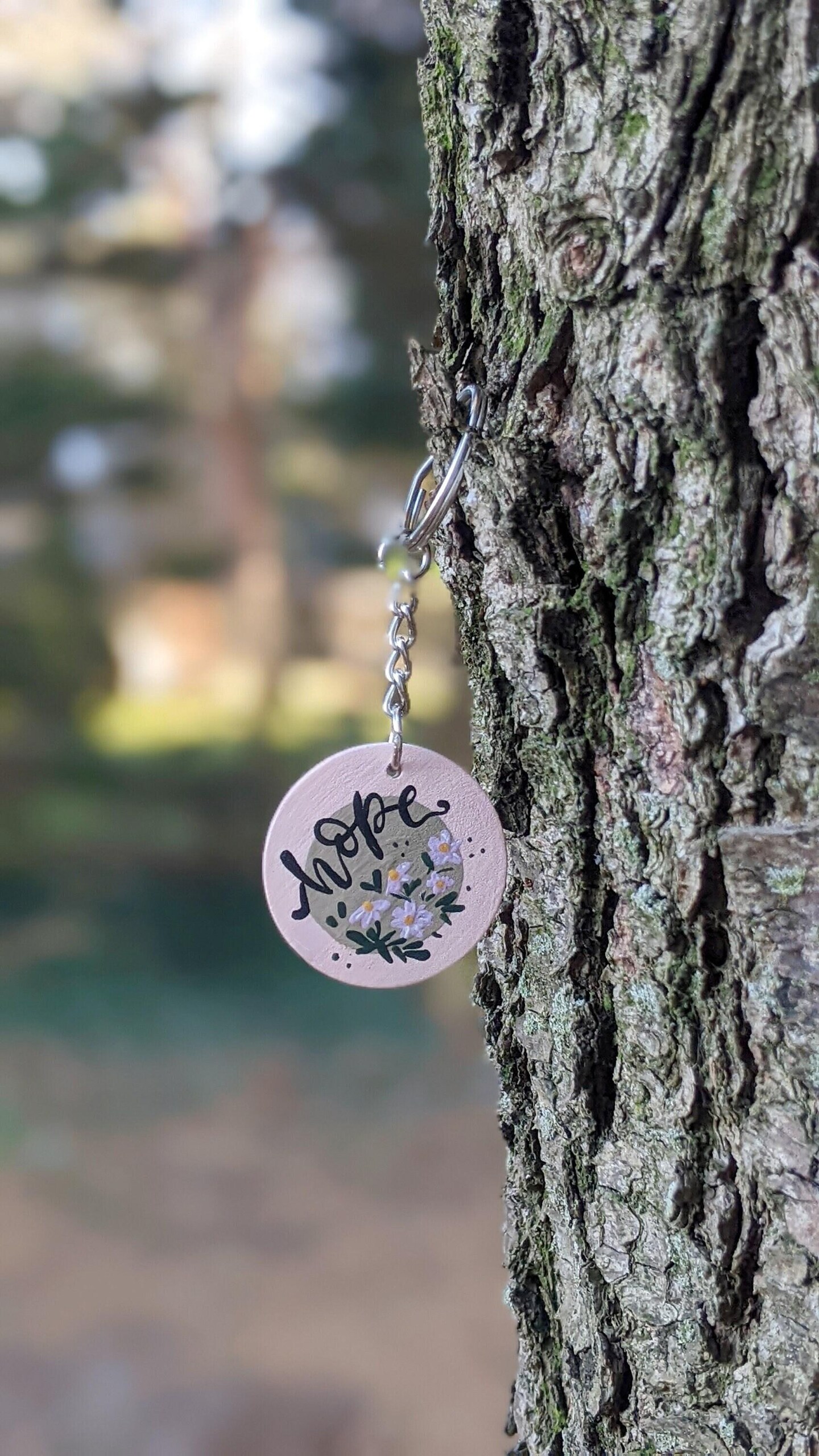 Hope Floral Wood Keychain, Hand Painted Flower Motif Acrylic Key Ring,  Inspirational Quote Key Holder, Unique Gift Idea MakerPlace by Michaels