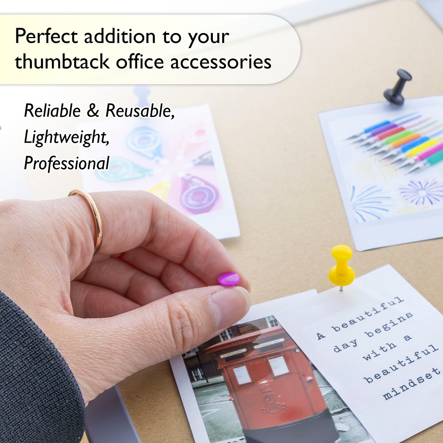 BAZIC Push Pins Assorted Color (100/Pack)