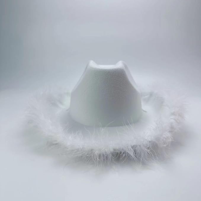 4E's Novelty Felt Cowgirl Hat w/ Heart Shaped Glasses, Western Cowboy Hat Party Dress-Up for Adults