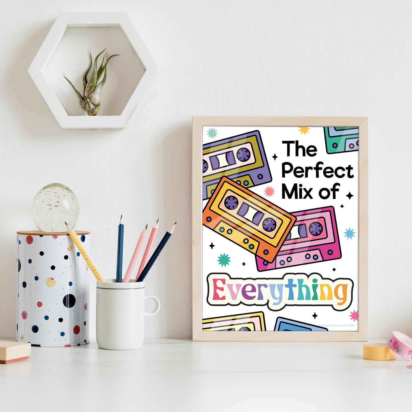 Happily Ever Elementary Retro Remix 12-Piece Motivational Posters, 70s and 80s Groovy, Inspirational Wall Art With Positive Affirmations for Classroom and Room Decor