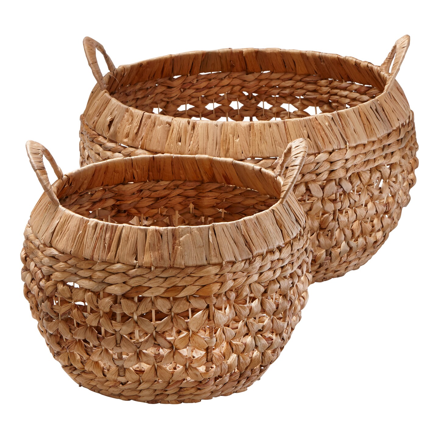 Open Weave Round Basket Set of 2