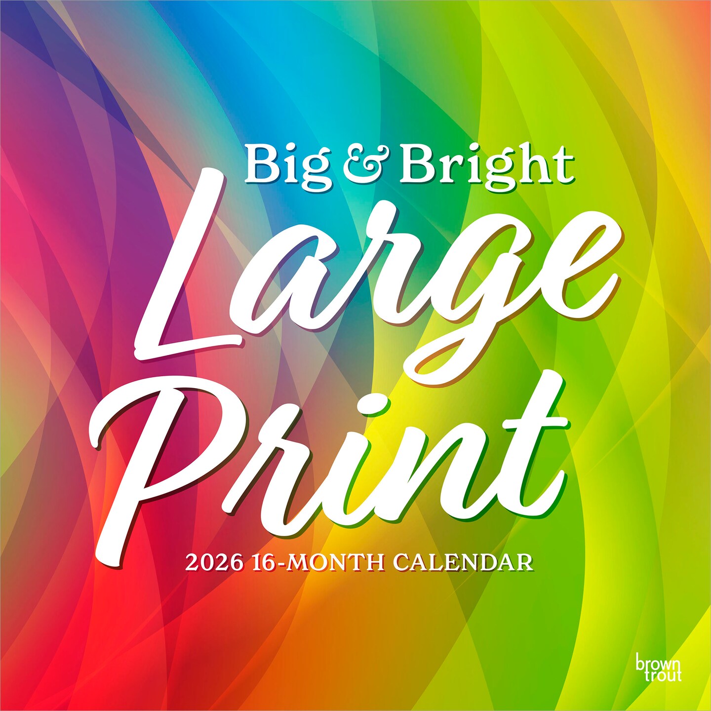 Big &#x26; Bright Large Print | 2026 12 x 24 Inch (Hanging) Monthly Square Wall Calendar | Matte Paper | Plastic-Free