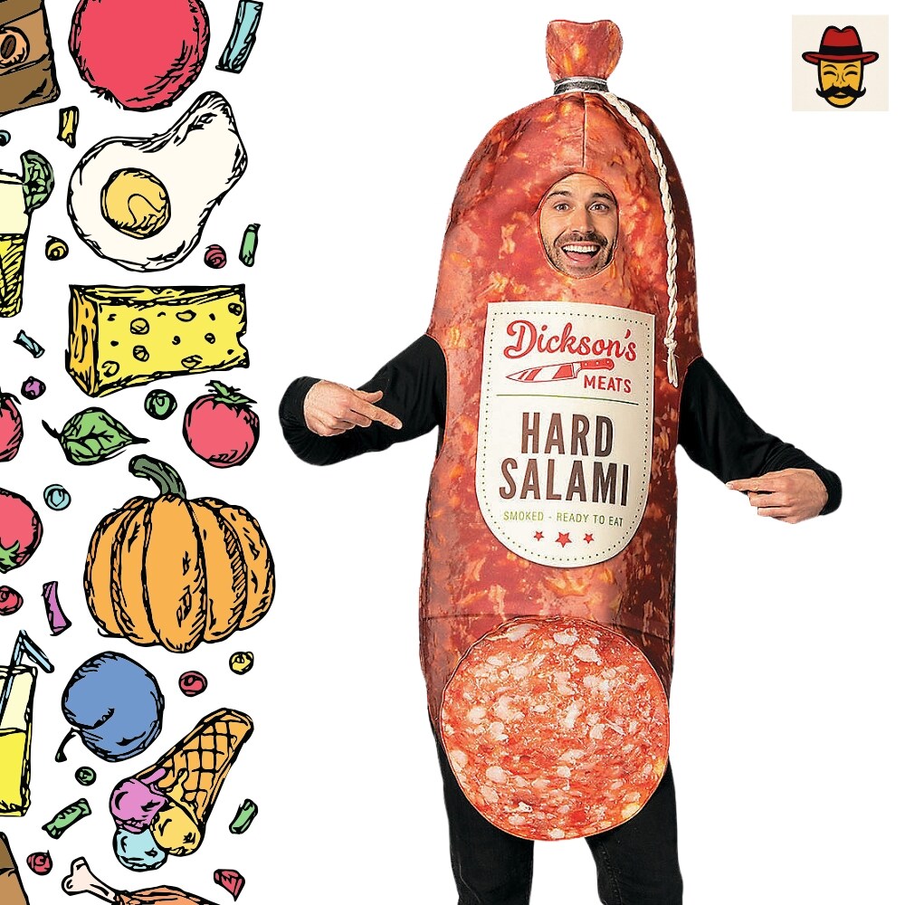 Adults Smoked Hard Salami Costume Funny Food Tunic for Halloween Parties