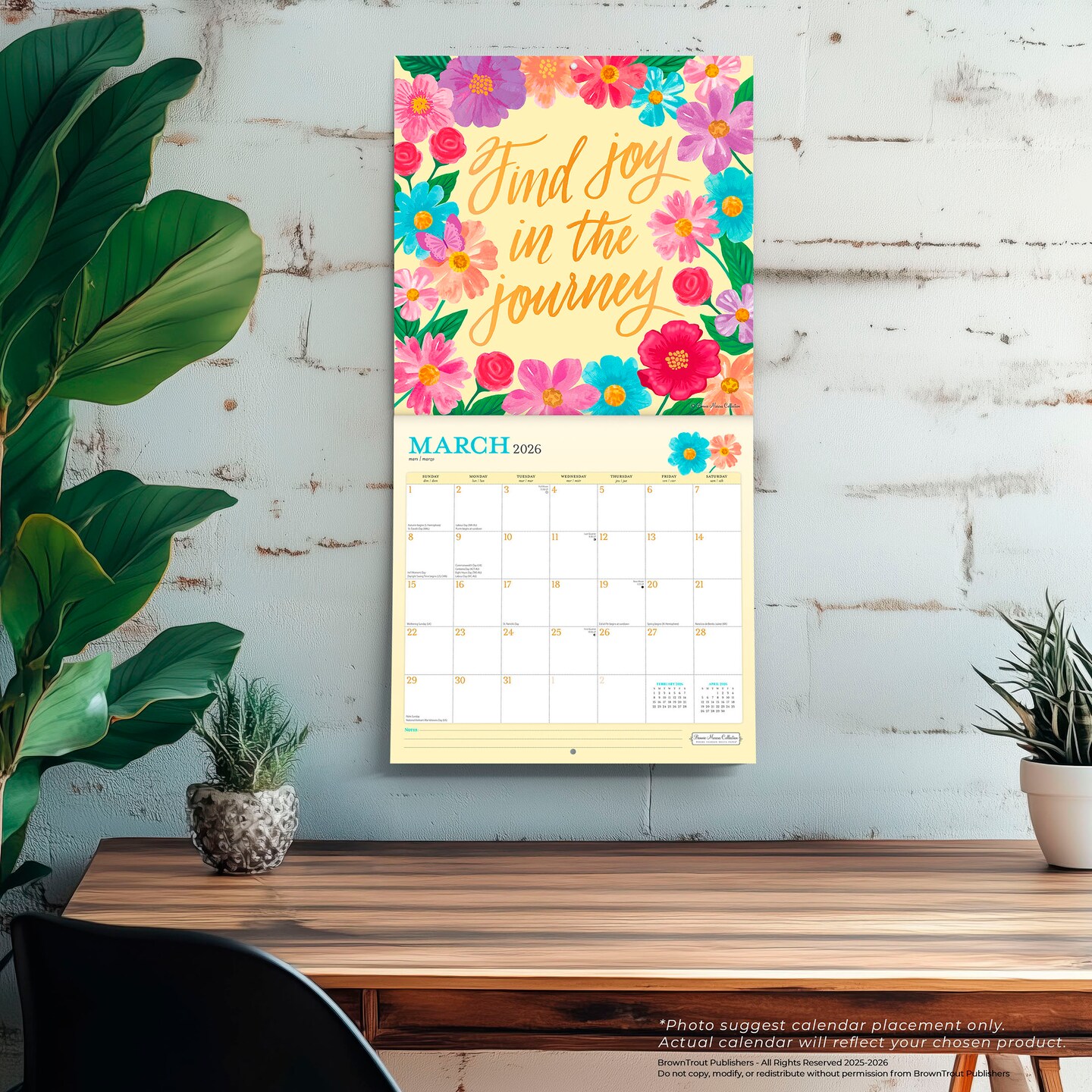 Bonnie Marcus OFFICIAL | 2026 12 x 24 Inch (Hanging) Monthly Square Wall Calendar | Foil Stamped Cover | Plastic-Free