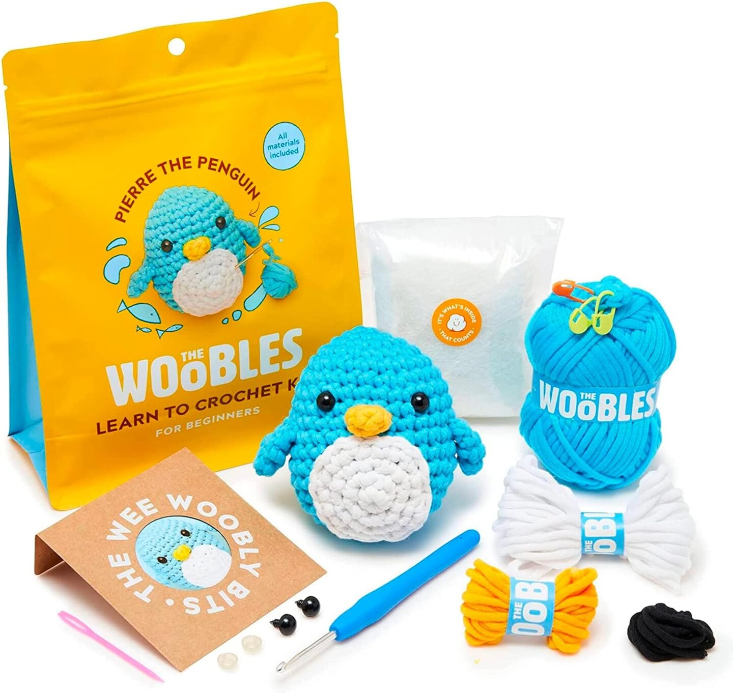 Crochet Kit for Beginners - Easy Arts and Crafts Knitting & Crochet Animals Kit As Seen On Shark Tank - Pierre The Penguin