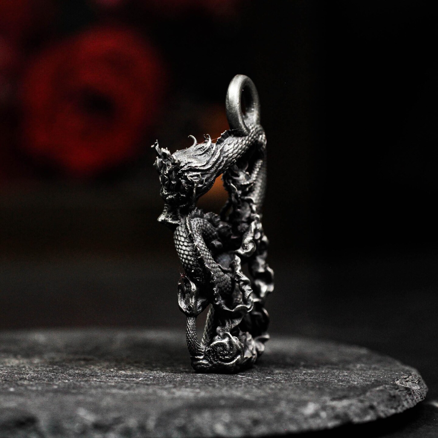 Chinese Dragon Pendant - Handmade 925 Silver Oriental Dragon