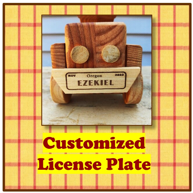 Old-School Wooden Personalized Handmade Pickup Truck, Kids Toy