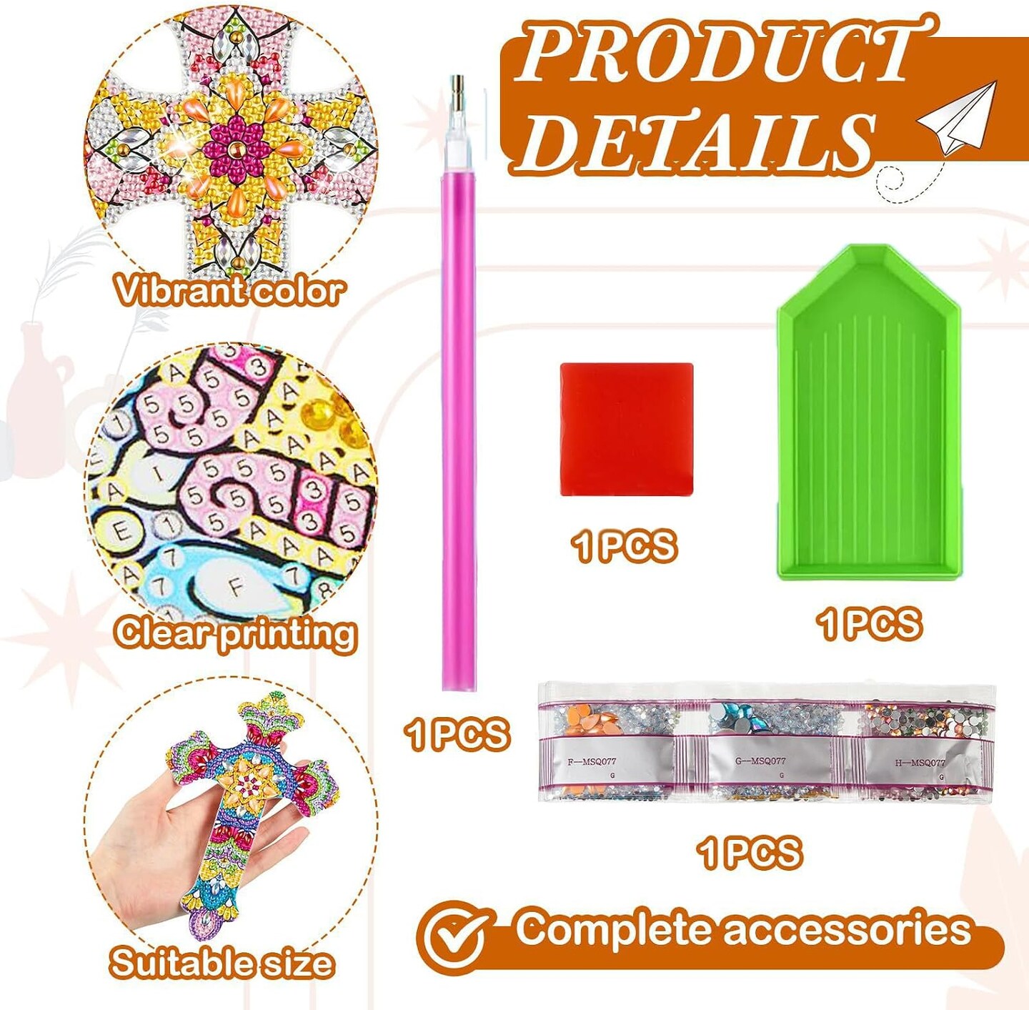 6 Signets Diamond Painting Personnalisés – Motifs Plumes Colorés, Kit DIY Avec Strass, Cadeau Créatif Pour Enfants Et Ados, Loisir Relaxant