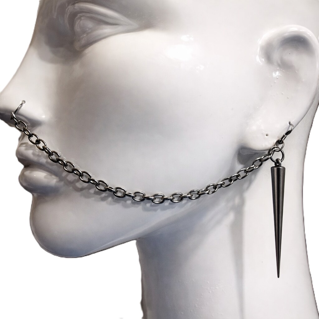Big Spike Nose Chain available in Silver, Gold, Gunmetal or Rose