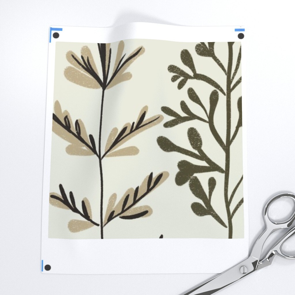 Boho Botanical Tropical Leaves Exotic Nature Bohemian Jungle Muted Colors Zen Serene Custom Printed Fabric by Spoonflower Various Fabrics by the Yard or Fat Quarter