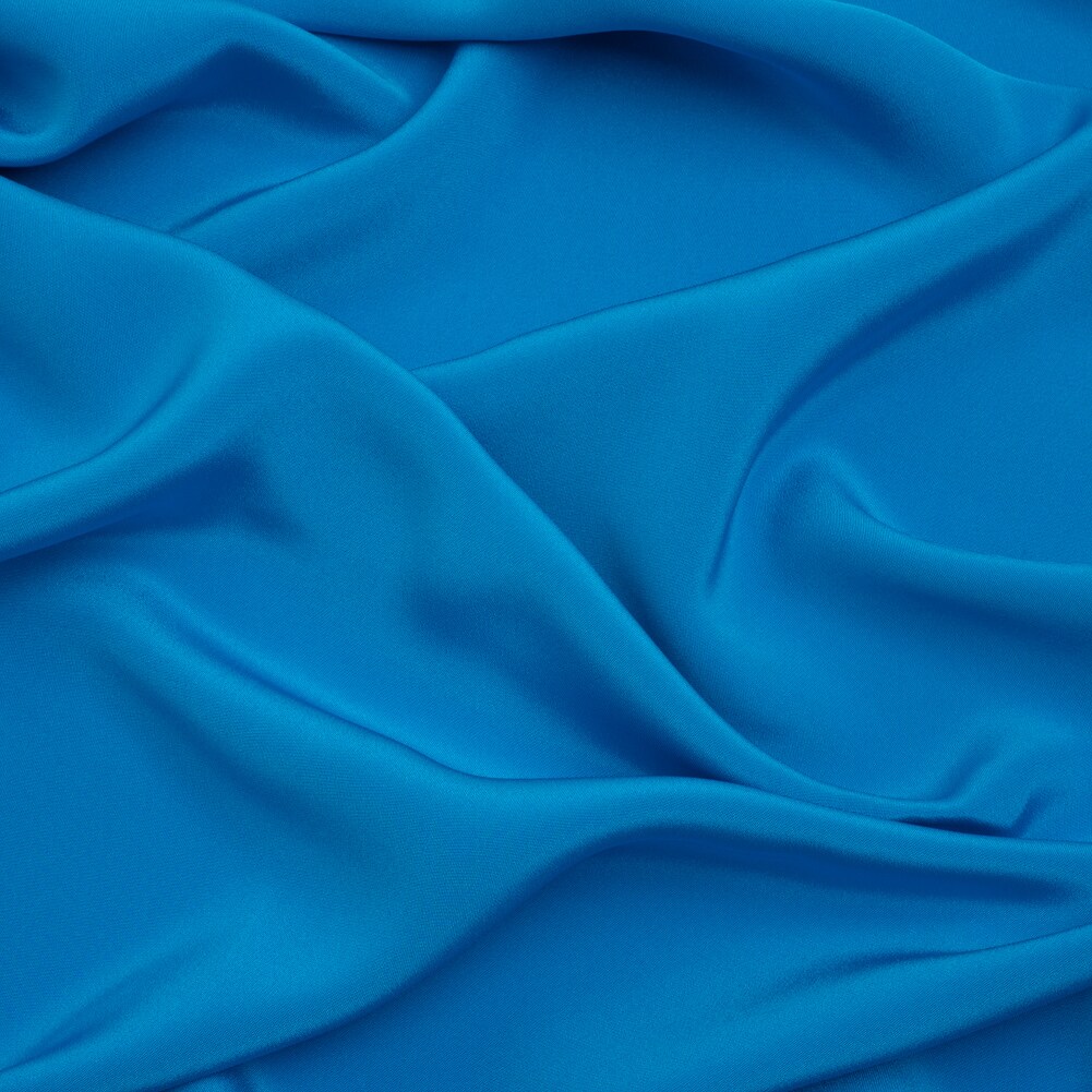1 Yard Solid Directoire Blue Silk 4 Ply Crepe Ideal Fabric 44" Wide for Wedding Gowns & Blouses
