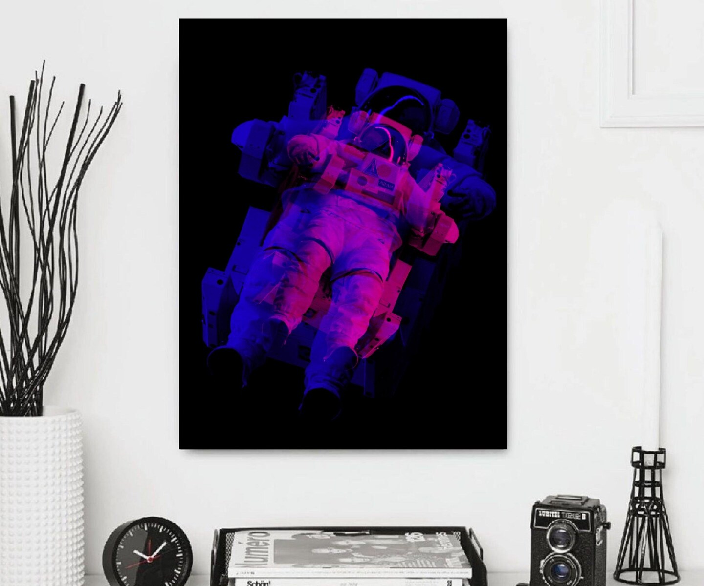 Abstract Space Astronaut Classic Framed Canvas Prints Framed art