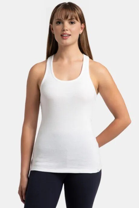Ladies Cotton Ribbed Knit Racerback Tank Top