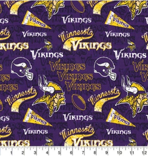 Licensed NFL Minnesota Vikings Retro Cotton 14446D Fabric by the Yard