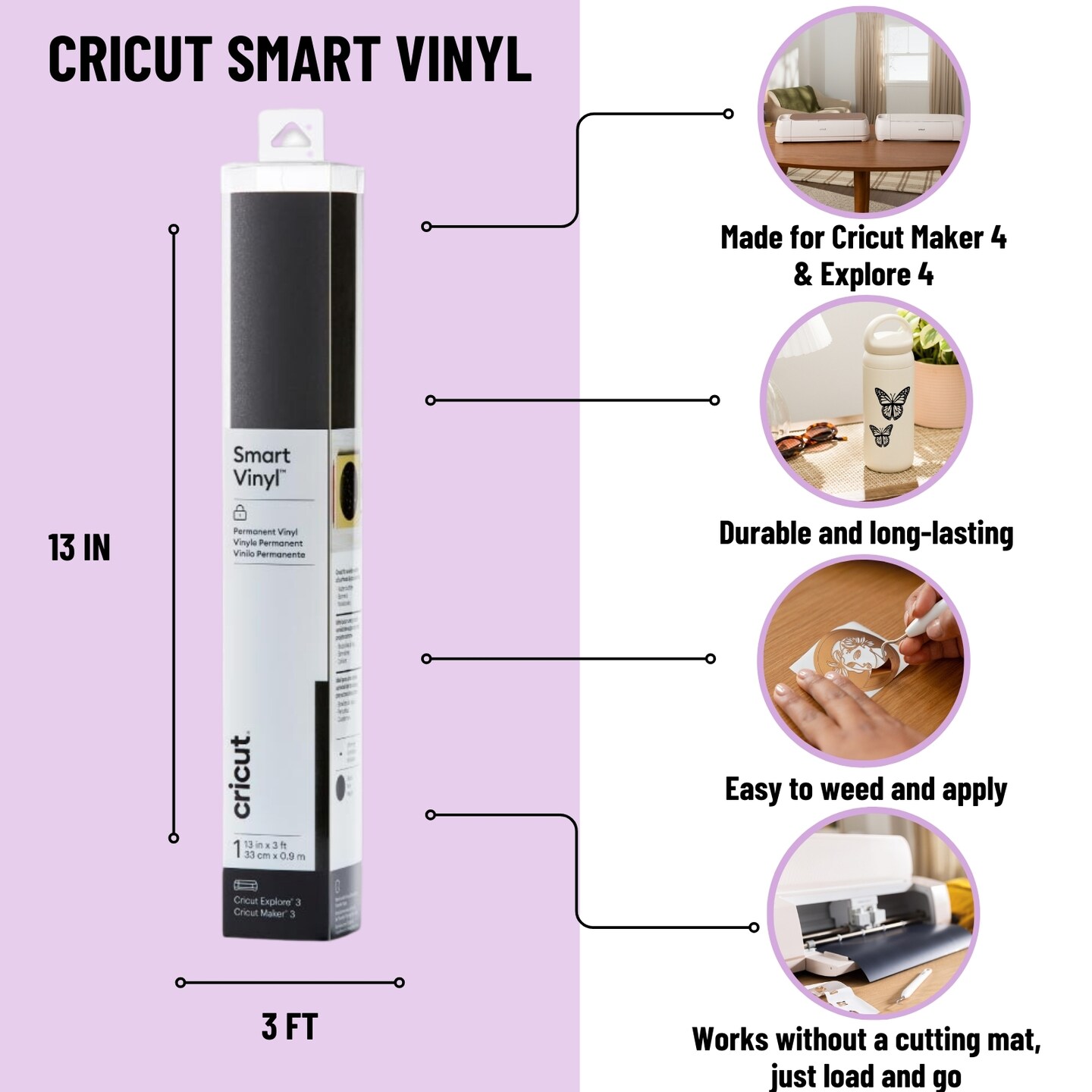 Cricut Maker 4 Cutting Machine with Smart Vinyl Rolls Bundle