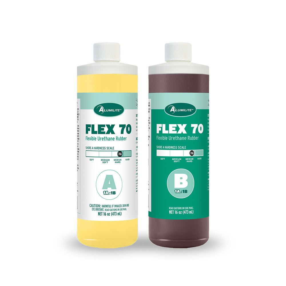 Flex 70 Flexible Urethane Rubber 32oz Kit - (16oz each; side A and side B) Shore hardness 70A